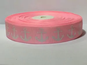 Стрічка репсова з орнаментом 2,5 см. № Якір 05