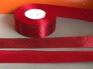 Стрічка атласна з орнаментом 2,5 см. № BULGARI 33