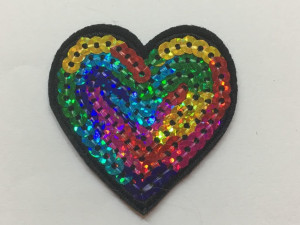 Термо аппликации № 1/109 Сердце с паетками