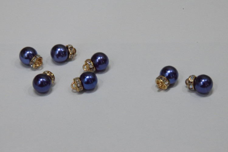 Пуговица Блузочная на ножке с камнями 8 мм. № 40 AB/413  