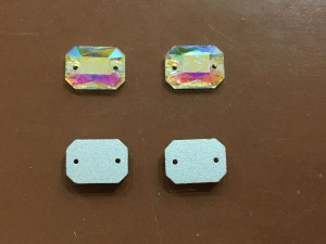 Пришивные стразы № 17 прямоугольник голограмный