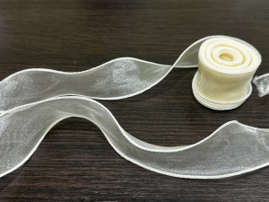 Лента органзовая с кантиком 4 см. № 02