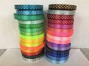 Стрічка атласна горошок 1 см. Набір 29